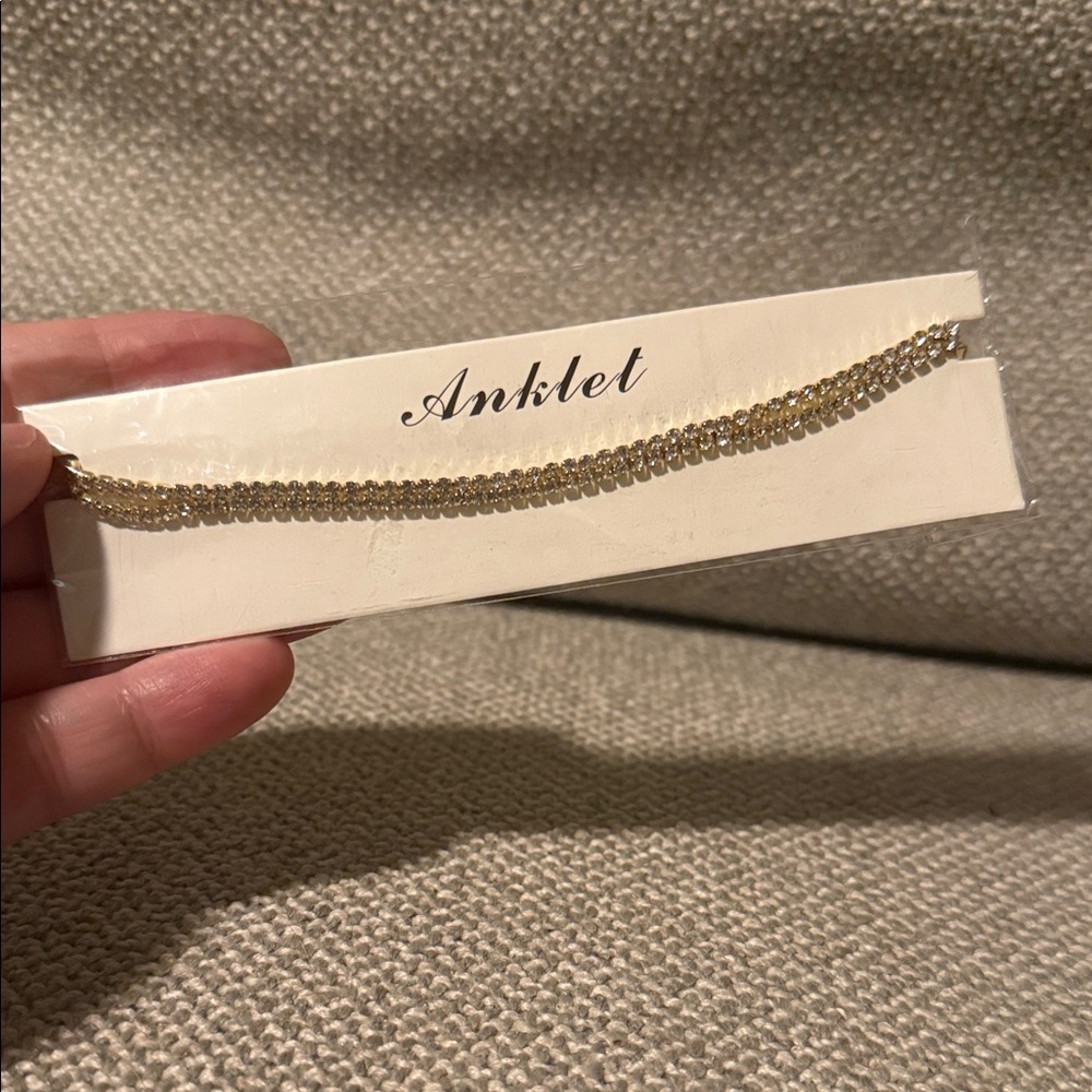 5/$25 Rhinestone Elegant Gold Anklet